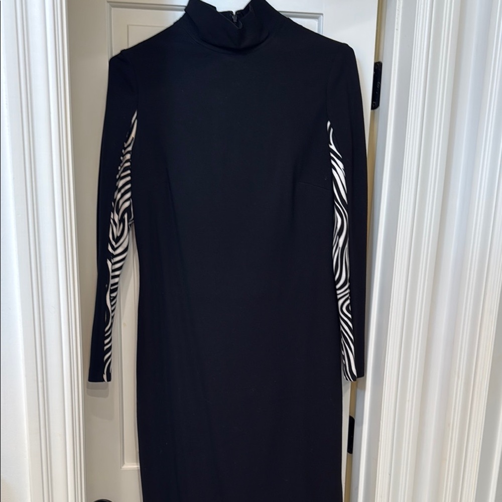 Carlisle Black Ribbed Cut Out Sheath Dress
